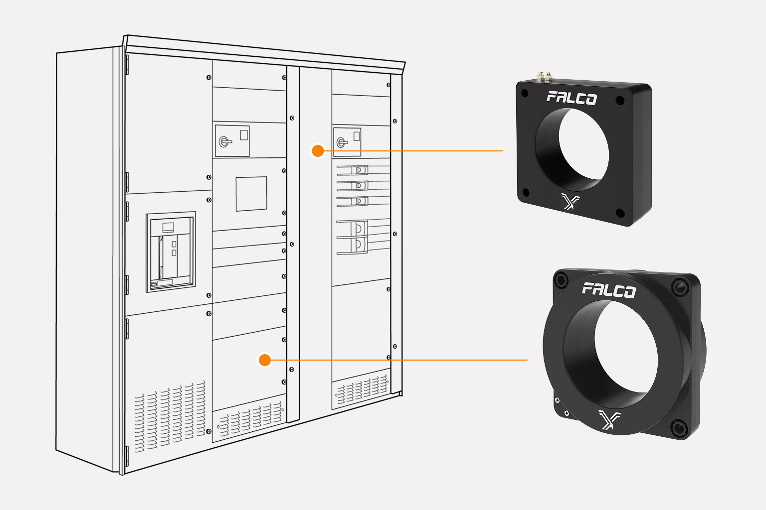 Falco window-type current transformers